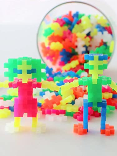 PLUS PLUS – Neon Mix - 300 Piece, Construction Building Stem/Steam Toy, Mini Puzzle Blocks for Kids