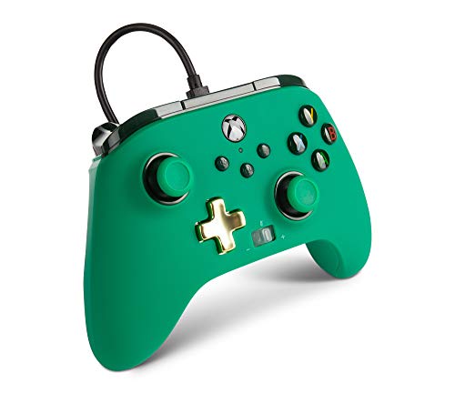 PowerA Enhanced Wired Controller for Xbox Series X|S - Green, Gamepad, Wired Video Game Controller, Gaming Controller, Works with Xbox One - Xbox Series X