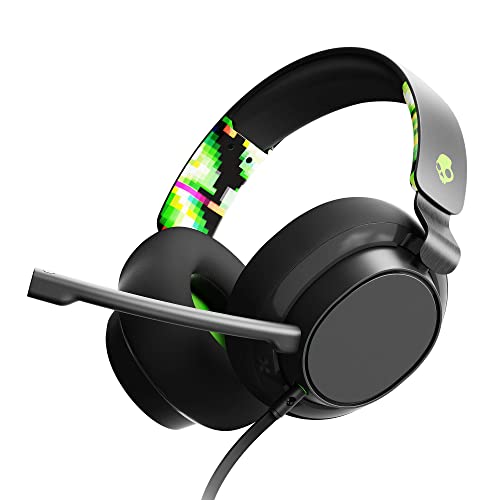Skullcandy SLYR Wired Over-Ear Gaming Headset/Soft Earpads/Boom Mic/Gaming Headphone/Use with Playstation, PS5, Xbox, Xbox Series X, Nintendo Switch, Mobile, VR, and PC/Kids or Adult - Green