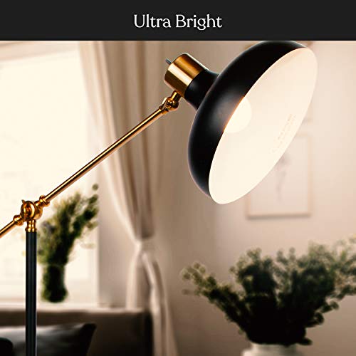 Brightech Wyatt LED Floor Lamp, Industrial Floor Lamp for Living Rooms and Offices – Charming Farmhouse Floor Lamp, Adjustable Head Standing Lamp for Bedroom Reading, Stunning Living Room Decor
