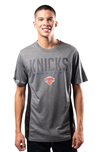 Ultra Game NBA New York Knicks Mens Active Tee Shirt, Charcoal Heather, Large