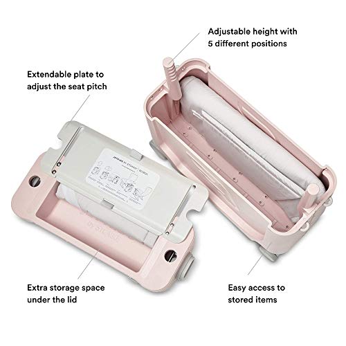 JetKids by Stokke BedBox, Pink Lemonade - Kid's Ride-On Suitcase and In-Flight Bed - Help Your Child Relax and Sleep on the Plane - Approved by Many Airlines - Best for Ages 3-7