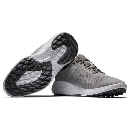 FootJoy Men's FJ Flex Golf Shoe, Heather Grey/Black, 11