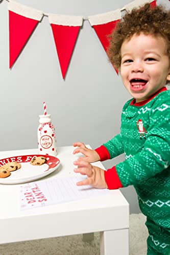 Pearhead Christmas Cookies for Santa Plate, Milk Jug and Dear Notepad Set, Holiday Gift Collection