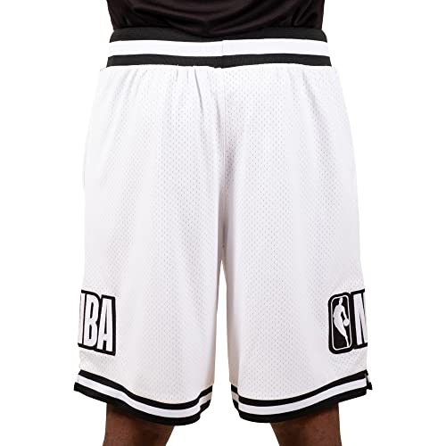 Ultra Game NBA NBA Mens Chrome Basketball Shorts, White, XX-Large