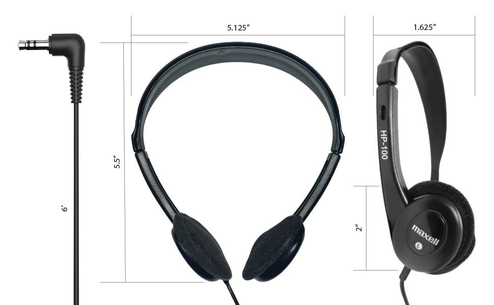 Maxell 190319 Stereo Headphone, Black (Packaging May Vary)