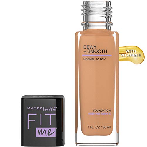 Maybelline Fit Me Dewy + Smooth SPF 18 Liquid Foundation Makeup, Warm Honey, 1 Count