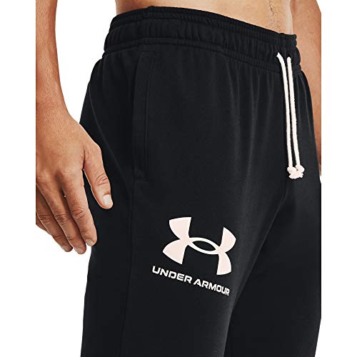 Under Armour Mens Rival Terry Joggers , Black (001)/Onyx White , X-Large