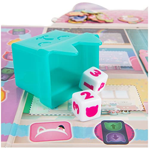 Gabby’s Dollhouse, Meow-Mazing Board Game Based on The DreamWorks Netflix Show with 4 Kitty Headbands, for Families and Kids Ages 4 and up