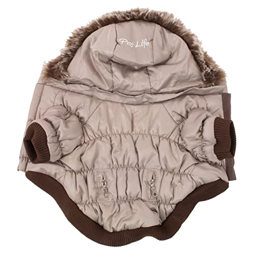 Pet Life Classic Metallic Winter Dog Coat with Zippered Removable Fur Hood - Dog Jacket Features 3M Thinsulate Insulation Warming Technology - Dog Clothes Sizing fits Small, Medium and Large Dogs