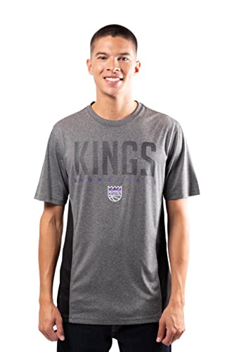Ultra Game NBA Sacramento Kings Mens Active Tee Shirt, Charcoal Heather, Small