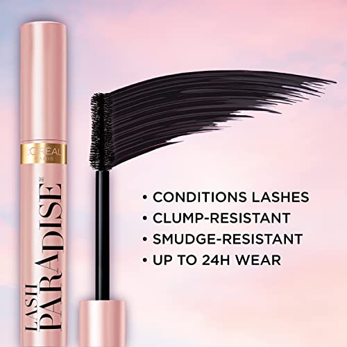 L'Oreal Paris Makeup Lash Paradise Mascara, Voluptuous Volume, Intense Length, Feathery Soft Full Lashes, No Flaking, No Smudging, No Clumping, Black, 0.25 Fl Oz (Pack of 1) Packaging May Vary