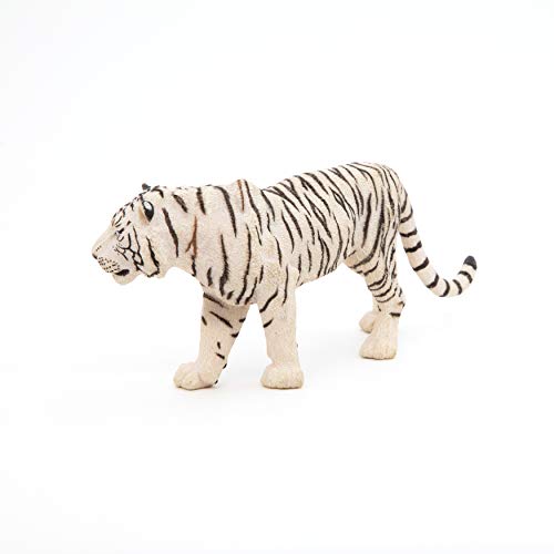 Papo -Hand-Painted - Figurine -Wild Animal Kingdom - White Tiger -50045 -Collectible - for Children - Suitable for Boys and Girls- from 3 Years Old