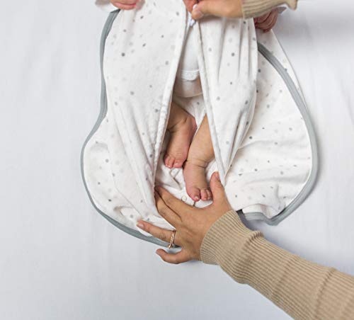 Amazing Baby Microfleece Sleeping Sack, Wearable Blanket with 2-Way Zipper, Use After Swaddle Transition, Playful Dots, Sterling, Large 12-18 Month
