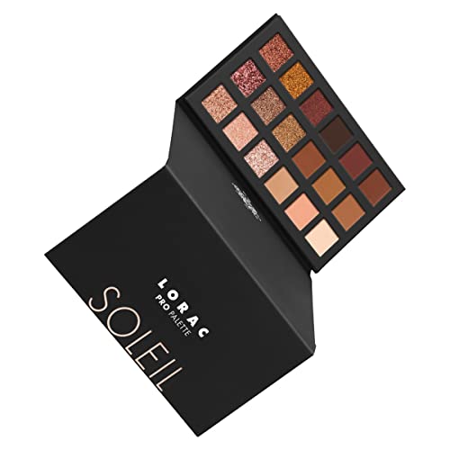 LORAC PRO Matte and Shimmer Eyeshadow Palette, Soleil | Glitter | Mirror Compact | Cruelty Free, Gluten Free, Vegan