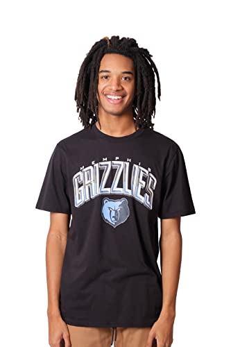 Ultra Game -NBA Memphis Grizzlies Mens Arched Plexi Short Sleeve Tee Shirt, Black, Large