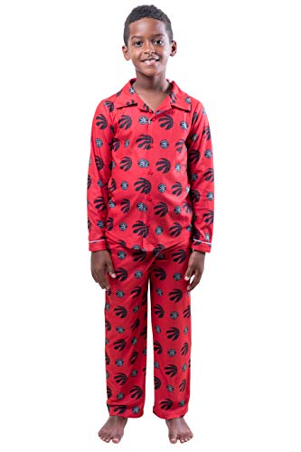 Ultra Game NBA Toronto Raptors Youth 2 Piece Soft Tee Shirt and Lounge Pants Sleepwear Loungewear Pajama Set, Team Color, 10/12
