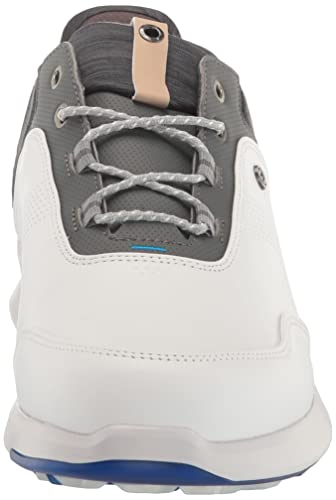 FootJoy Men's Stratos Golf Shoe, White/Charcoal, 10.5