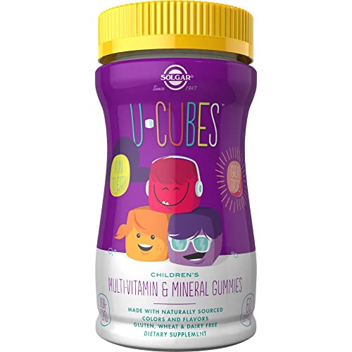 Solgar U-Cubes Children's Multi-Vitamin and Minerals , 60 Gummies - 2 Great-Tasting Flavors , Orange and Cherry - Ages 2 and Up - Non GMO , Gluten Free , Dairy Free - 30 Servings