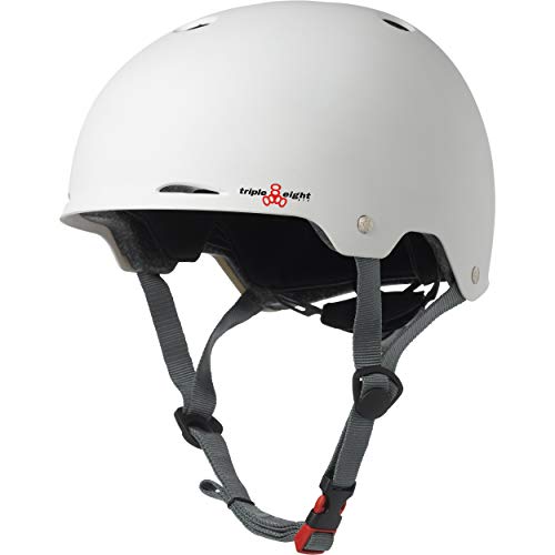Triple Eight Gotham Dual Certified Helmet for Skateboard, Bike, Roller Skating, Sizes for Adults aand Teens, White Matte, X-Small/Small
