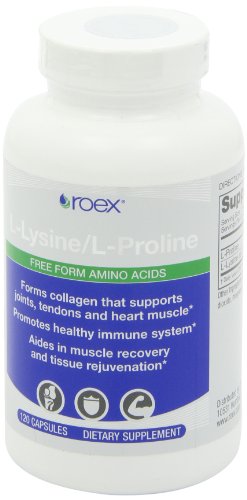 Roex Vitamins | L-Lysine | L-Proline | Muscle Maintenance and Recovery | Healthy Joints | Nutritional-Supplement | 120 Count