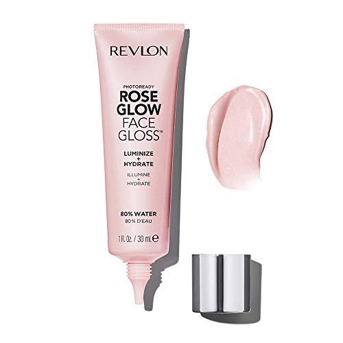 Face Primer by Revlon, PhotoReady Face Gloss Rose Glow, Face Makeup for All Skin Types, Hydrates, Illuminates and Moisturizes, Infused with Glycerin and Olive Oil Extract, 80% Water, 1 Fl Oz