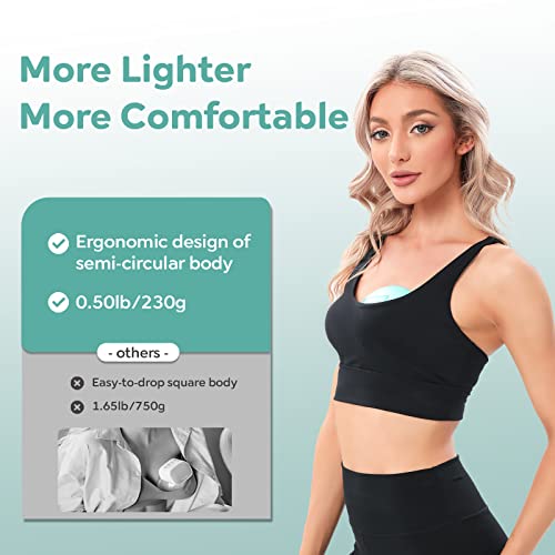 MomMed Double Wearable Breast Pump, Hands-Free Electric Breast Pump with 3 Mode 12 Levels, Leak-Proof Design and Low Noise, 27mm All-in-One Painless Breastfeeding Breast Pump, Extra 24mm Flange Inserts