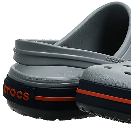 Crocs unisex adult Men's and Women's Crocband Clog, Light Grey/Navy, 13 Women 11 Men US