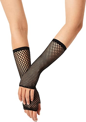 Leg Avenue Women's OS Triangle Net Fingerless Gloves, Black, One Size