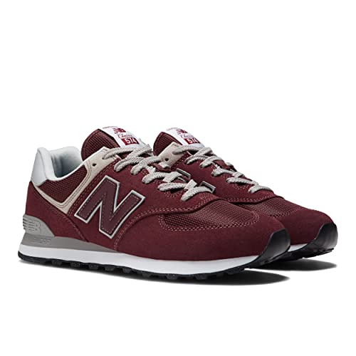New Balance Men's 574 Core Sneaker, Burgundy/White, 9.5