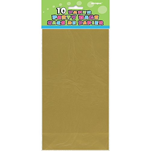 Unique Party Paper Bags, 10' x 5', Metallic Gold