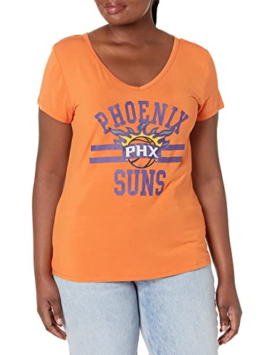 Ultra Game NBA Phoenix Suns Womens Box Out Varsity Stripe Tee Shirt, Team Color, Small