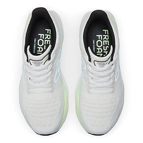New Balance Women's Fresh Foam X 1080 V12 Running Shoe, White/Bleach Blue/Green Aura, 9