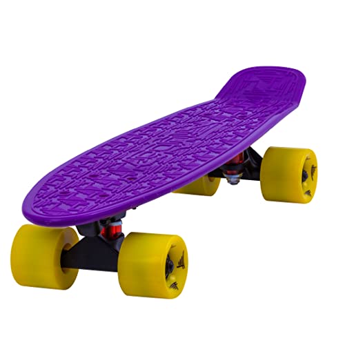 Flybar 22 Inch Kids Skateboard – Penny Board, Mini Cruiser Skateboards for Kids Ages 6-12, Outdoor Toys, Lightweight, Durable, Non-Slip Deck, ABEC-7 Bearings, Holds up to 175 lbs (Purple)