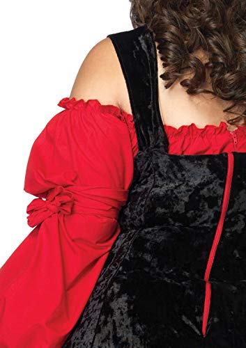 Leg Avenue Plus Size Vixen Pirate Wench-Sexy Velvet Lace Up Corset Dress-Halloween Costume Set for Women, Red/Black, 3X/ 4X