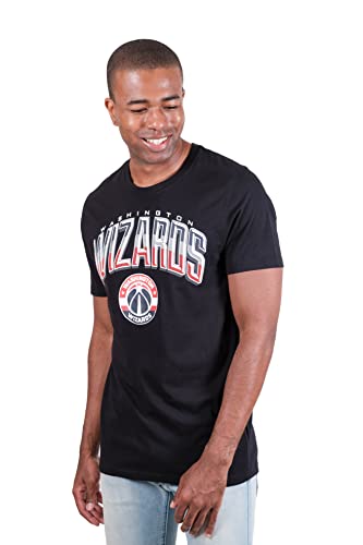 Ultra Game -NBA Washington Wizards Mens Arched Plexi Short Sleeve Tee Shirt, Black, Large