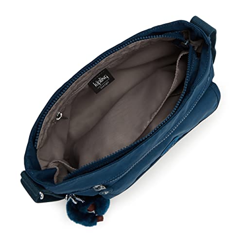 Kipling Women's Syro Crossbody, Organize Accessories, Surprisingly Spacious, Adjustable Strap, Nylon Bag, Night Teal Tonal