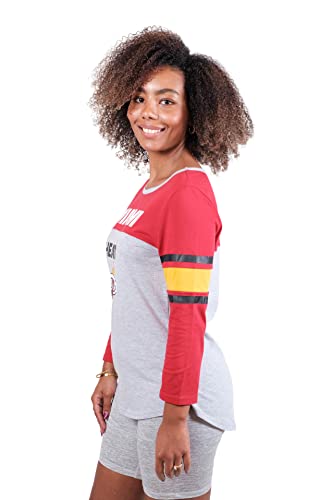 Ultra Game NBA Miami Heat Womens T-Shirt Raglan Baseball 3/4 Long Sleeve Tee Shirt, Team Color, Small