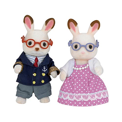 Calico Critters Hopscotch Rabbit Grandparents, Dolls, Dollhouse Figures, Collectible Toys, Pink