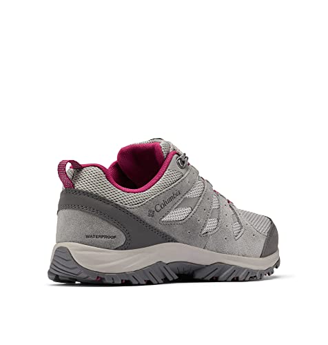 Columbia Women's Redmond III Waterproof Hiking Shoe, Titanium Titanium/Red Onion, 5