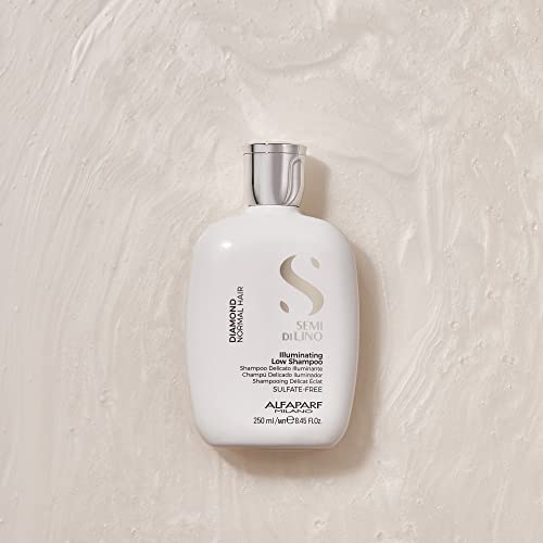 Alfaparf Milano Semi Di Lino Diamond Shine Illuminating Low Shampoo - Sulfate Free - For Normal Hair - Paraben and Paraffin Free - Safe on Color Treated Hair - Professional Salon Quality, 8.45 Fl Oz