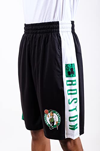Ultra Game NBA Boston Celtics Mens Mesh Basketball Shorts, Black, Medium