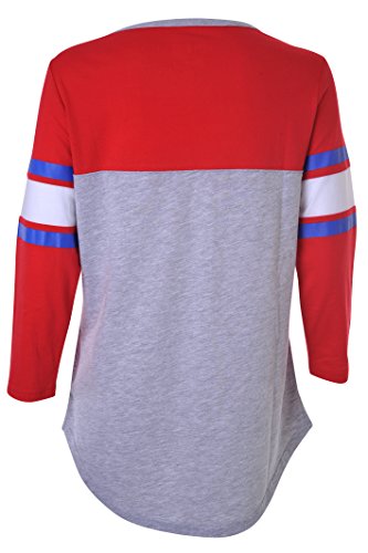 Ultra Game NBA Los Angeles Clippers Womens T-Shirt Raglan Baseball 3/4 Long Sleeve Tee Shirt, Heather Gray, Medium
