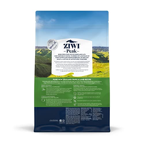 ZIWI Peak Air-Dried Dog Food – All Natural, High Protein, Grain Free and Limited Ingredient with Superfoods (Tripe and Lamb, 2.2 lb)