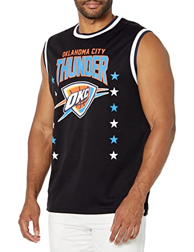 Ultra Game NBA Oklahoma City Thunder Mens Jersey Sleeveless Muscle T-Shirt, Black, Large