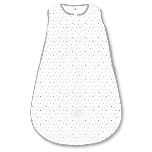 Amazing Baby Microfleece Sleeping Sack, Wearable Blanket with 2-Way Zipper, Use After Swaddle Transition, Playful Dots, Sterling, Medium 6-12 Month