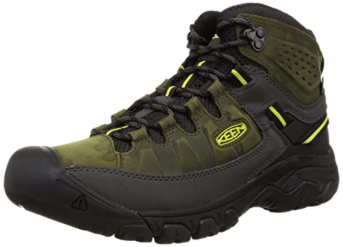 KEEN Men's Targhee 3 Mid Height Waterproof Hiking Boots, Forest Night/Evening Primrose, 9.5