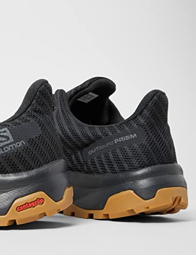 Salomon Outbound Prism Gore-TEX Hiking Boots for Men, Black/Black/Gum1a, 12.5