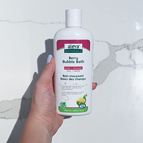 Aleva Naturals Bubble Bath | Long Lasting Moisture for Sensitive Skin | Made with Natural and Organic Ingredients with Fresh Berry Scent | for Newborn Babies and Toddlers - 8 Fl Oz