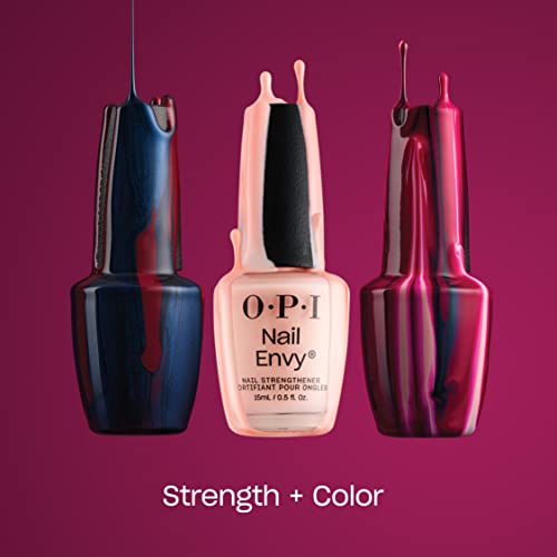 OPI Nail Envy, Nail Strengthening Treatment, Stronger Nails in 1 Week, Vegan Formula, Sheer Soft Nude Finish, Bubble Bath, 0.5 fl oz